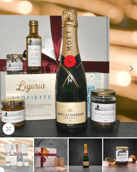 Edle Feinschmeckerbox – Präsentbox mit Champagner und Trüffelspezialit