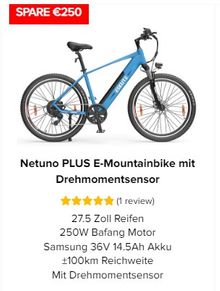 Netuno PLUS E-Mountainbike mit Drehmomentsensor